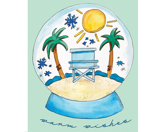 Beach Snow Globe Card