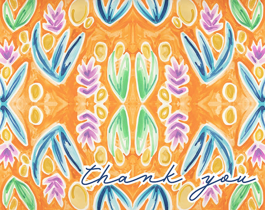 Orange Pattern Thank You Card