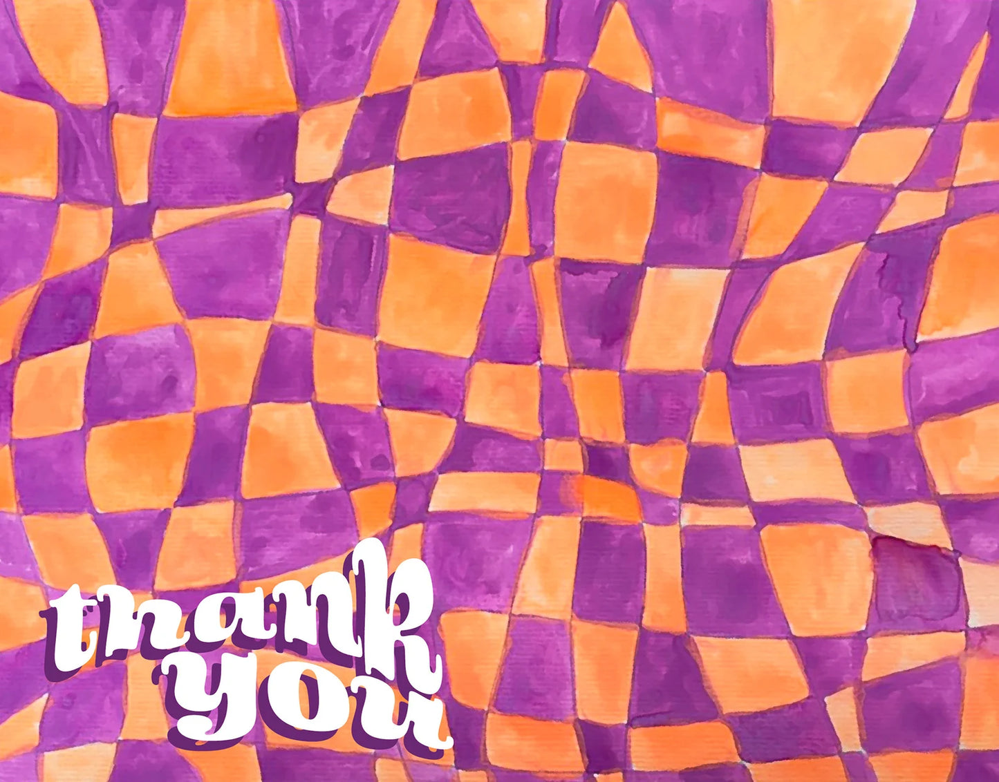 Trippy Checkerboard Thank You Card