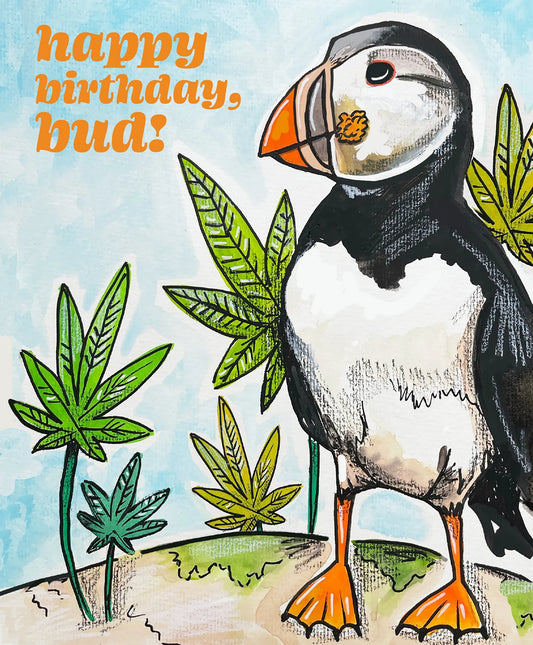 Puffin Birthday Bud Card