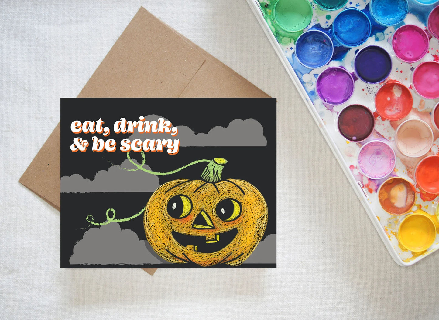 Be Scary Pumpkin Card