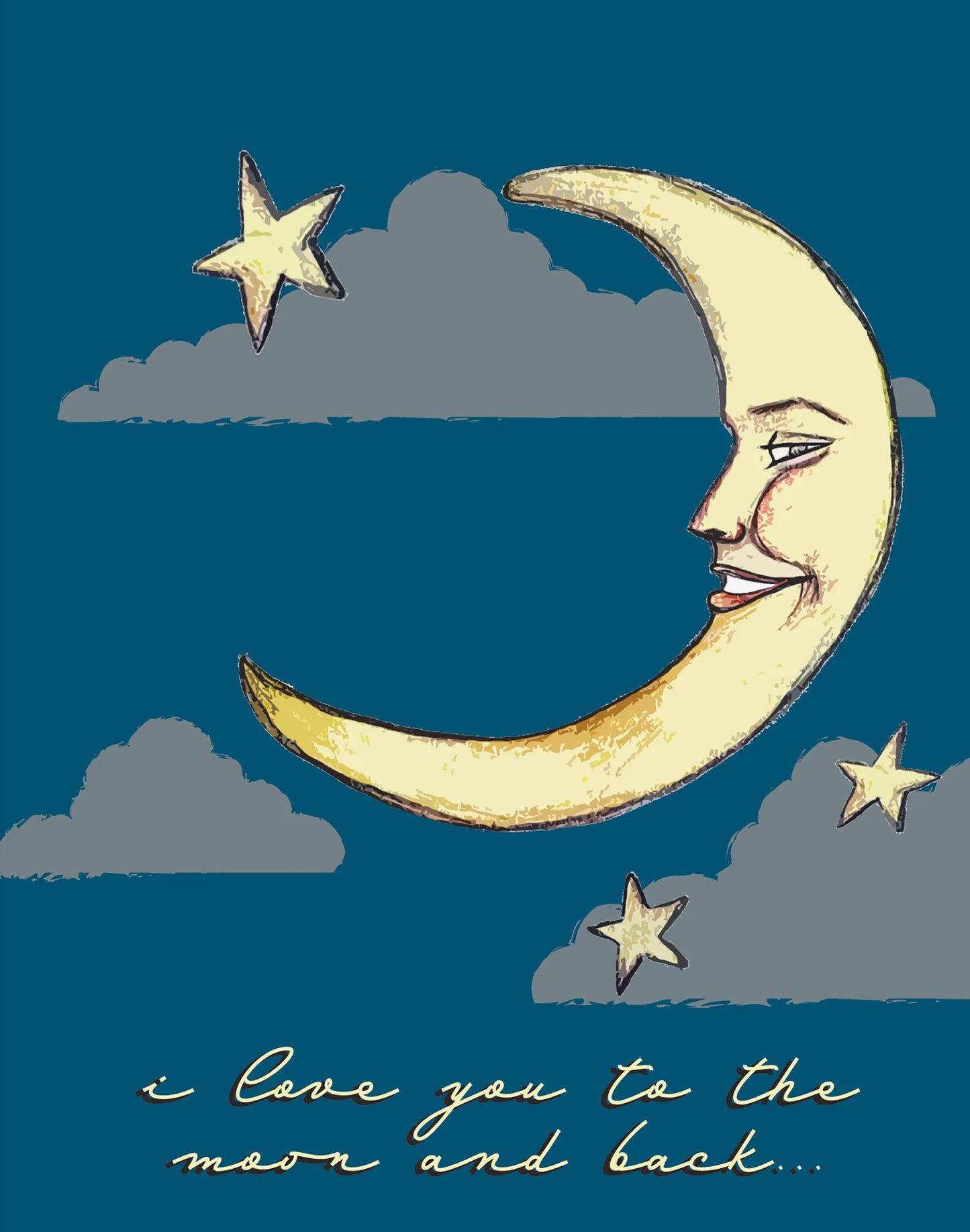 Love You to the Moon Card