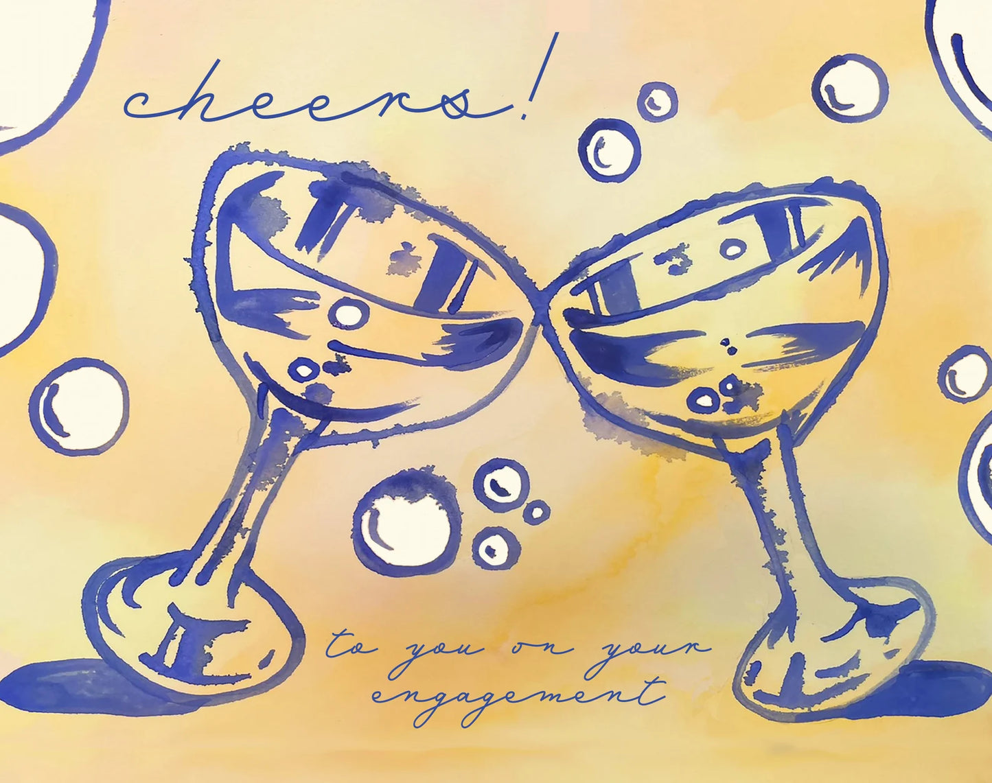 Engagement Champagne Coupe Card