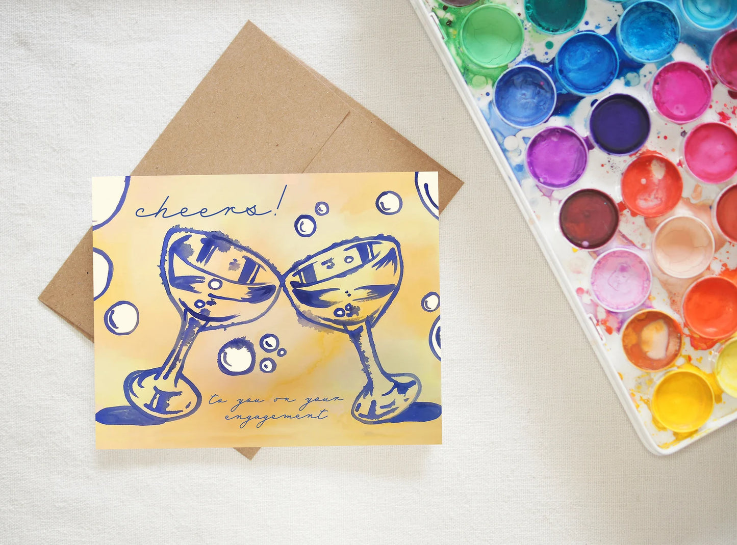 Engagement Champagne Coupe Card