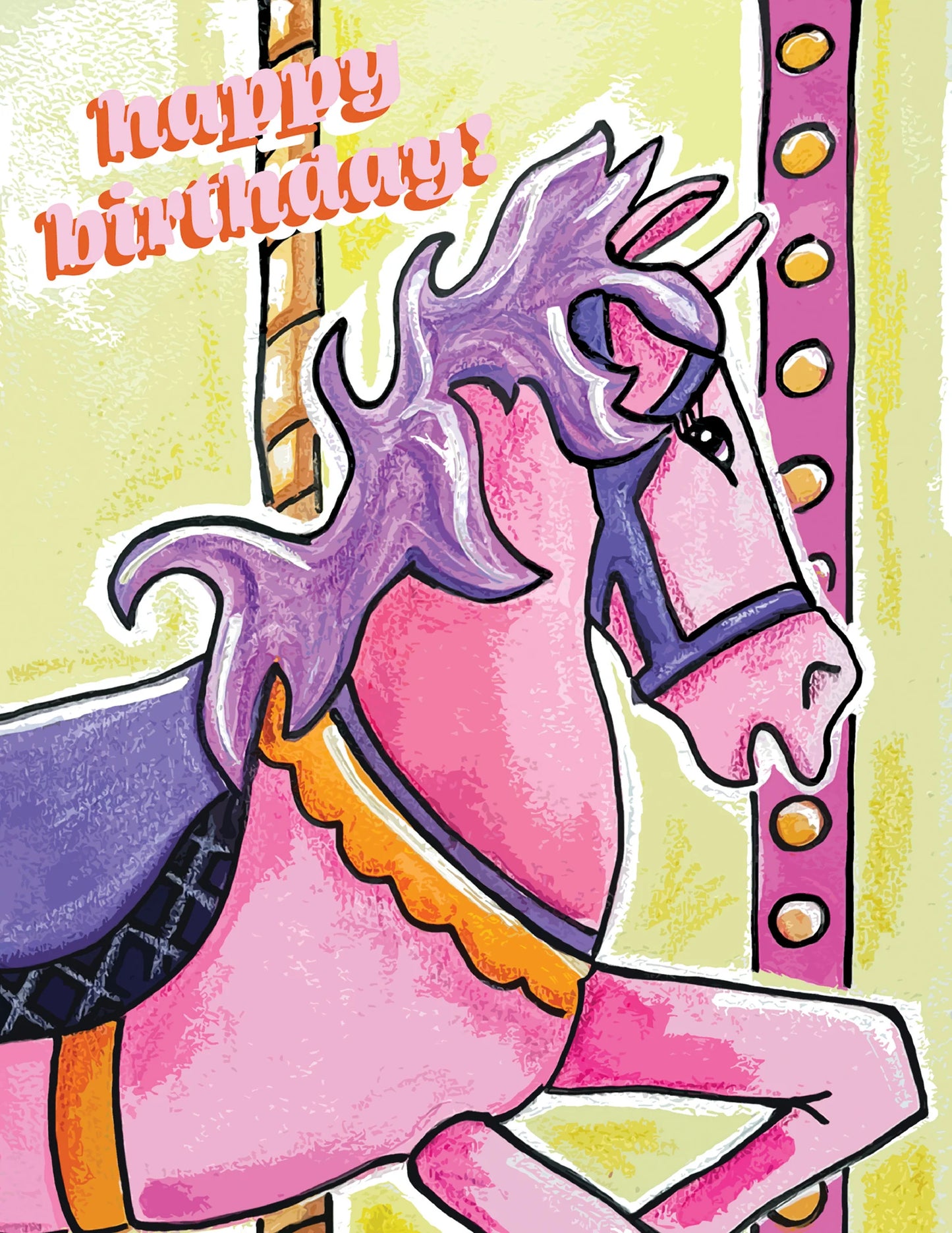 Birthday Carousel Horse Card