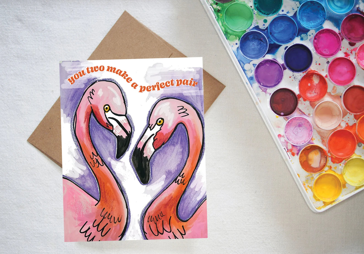 Perfect Pair Flamingo Card