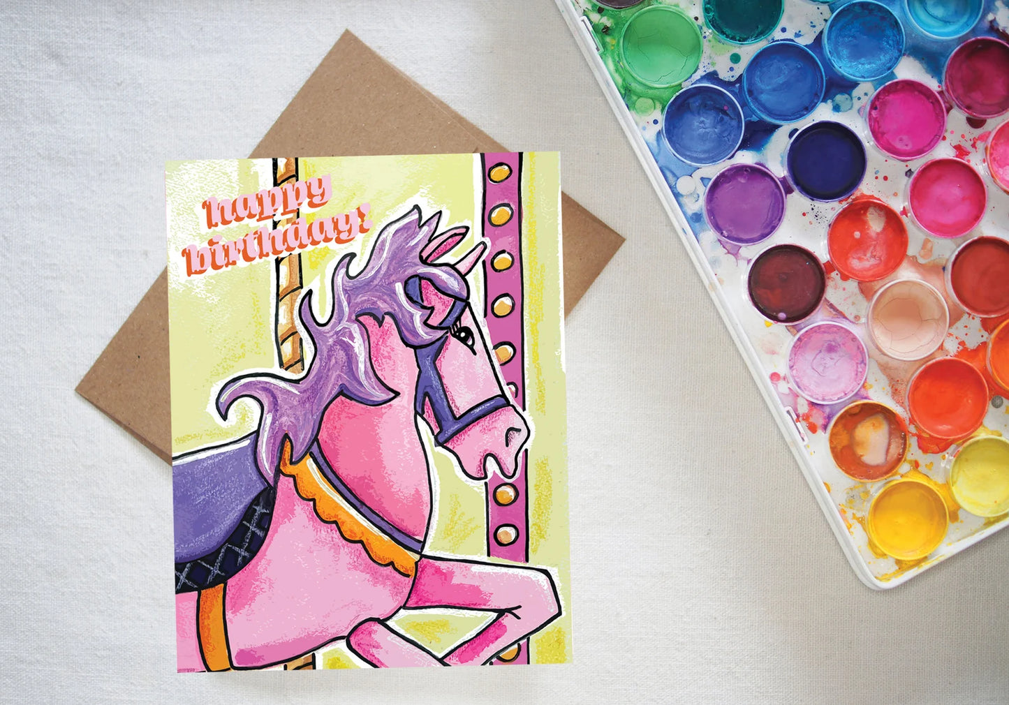 Birthday Carousel Horse Card