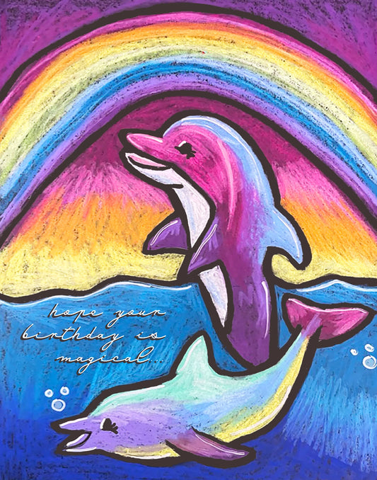 Magic Dolphin Birthday Card