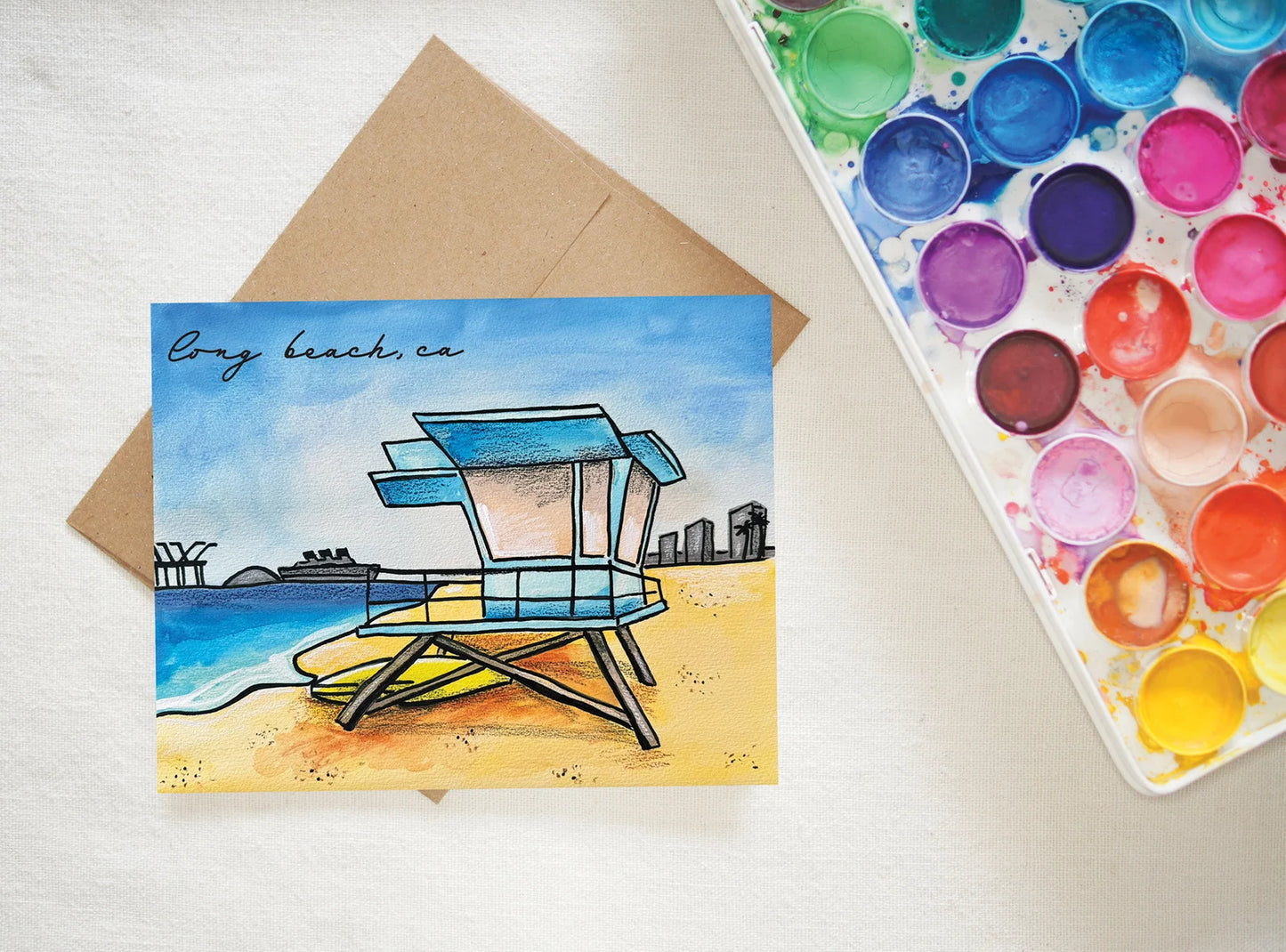 Long Beach Lifeguard Tower Card