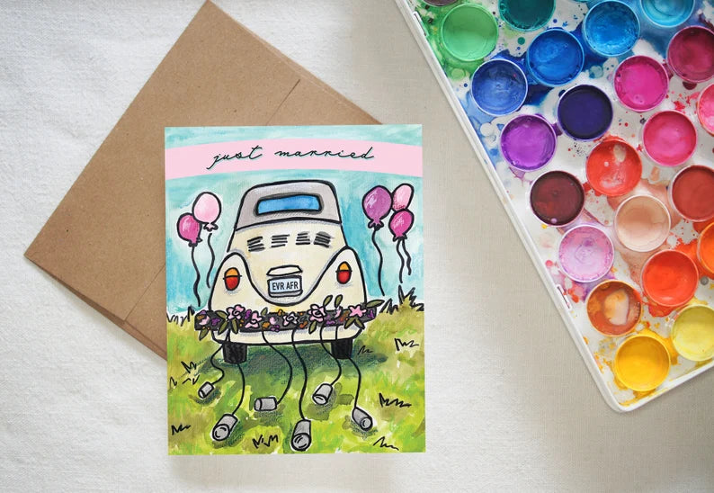 Just Married Car Card