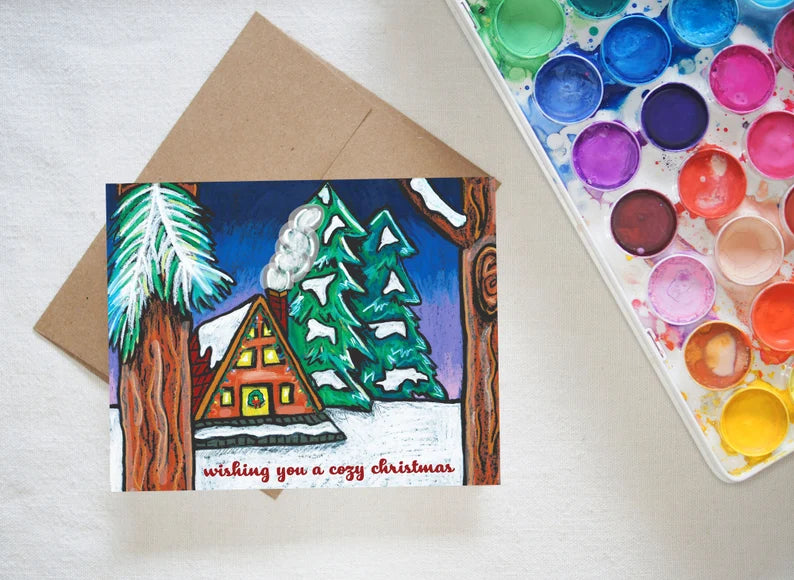 Cozy Cabin Christmas Card