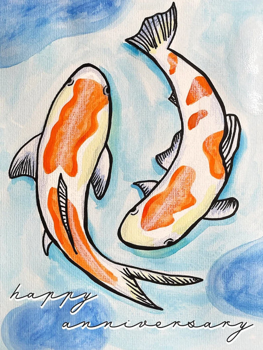 Koi Anniversary Card