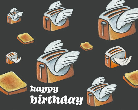 Flying Toasters Birthday Card