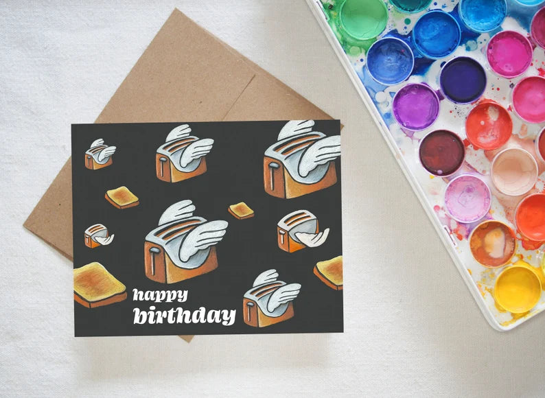 Flying Toasters Birthday Card