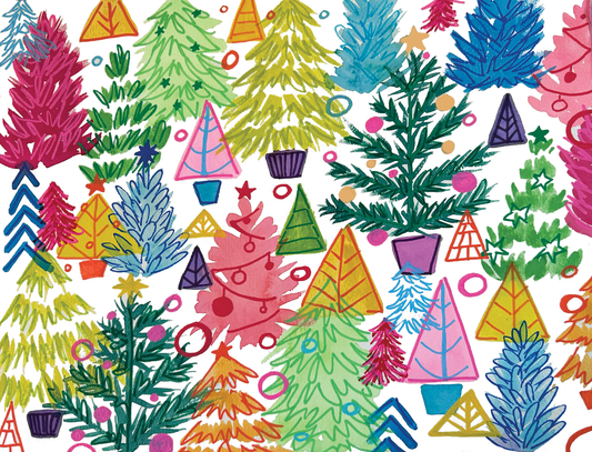 Christmas Tree Pattern Card