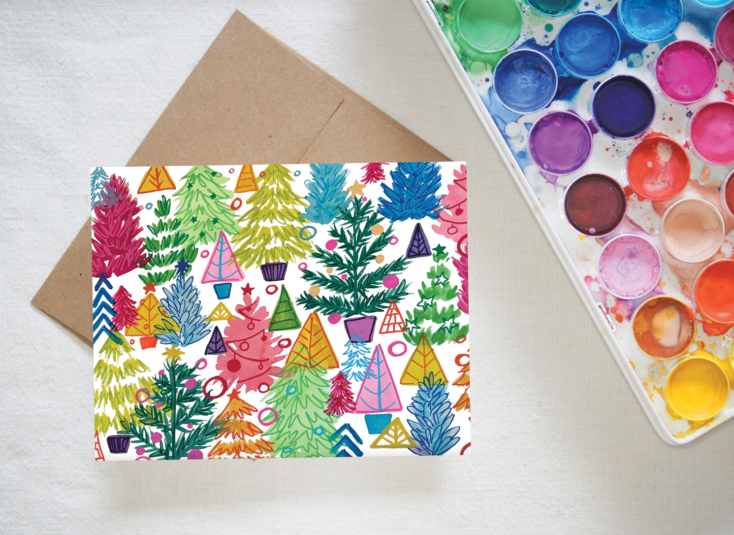 Christmas Tree Pattern Card